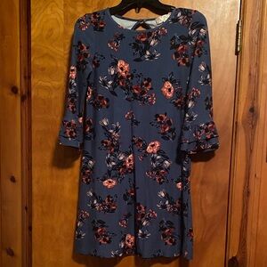 Pink Rose Navy Floral Long Sleeve Dress